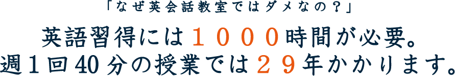 英語習得には1000時間が必要