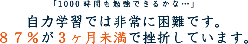 87%が3ヶ月未満で挫折しています